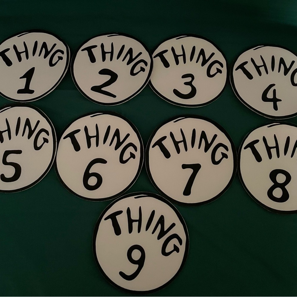 New Dr. Seuss Black and White Thing Number Decorations - Picture 1 of 4